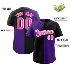 Black Purple Symmetrical Gradient Authentic Baseball Jersey 2