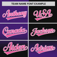 Black Purple Symmetrical Gradient Authentic Baseball Jersey 3