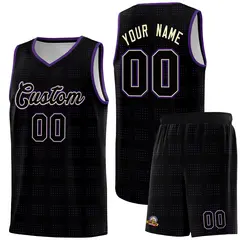 Black Purple Trailblazer Dot Pattern Basketball Jersey