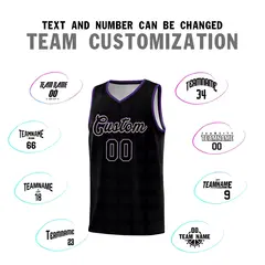 Black Purple Trailblazer Dot Pattern Basketball Jersey 5