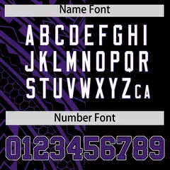 Black Purple Tribal Split Baseball Jersey 4