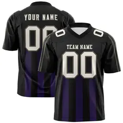 Black Purple Vertical Fine Stripe Gradient Football Jersey