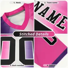 Black Purple Vertical Fine Stripe Gradient Football Jersey 6