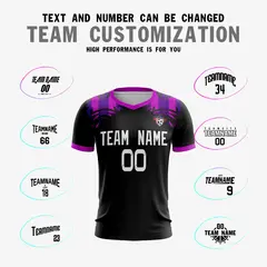 Black Purple White Athletic Soccer Jersey 3