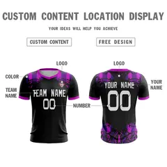 Black Purple White Athletic Soccer Jersey 4