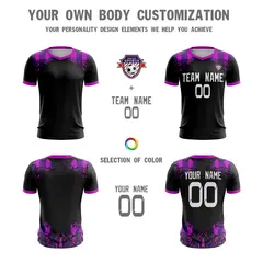 Black Purple White Athletic Soccer Jersey 5