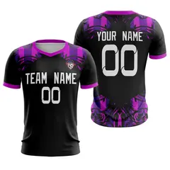 Black Purple White Athletic Soccer Jersey 7