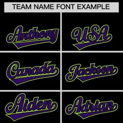 Black Purple White Neon Green Full-Snap Short Sleeve Varsity Jacket 5