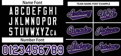 Black Purple-White Raglan Sleeves Authentic Baseball Jersey 3