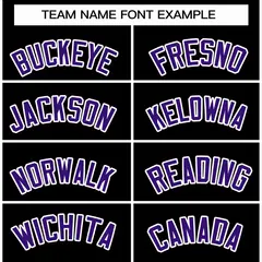 Black Purple-White Raglan Varsity Full-Snap Letterman Jacket 3