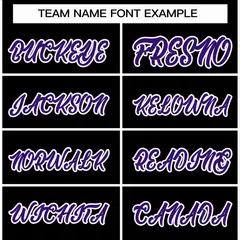 Black Purple-White Raglan Varsity Full-Snap Letterman Jacket 3