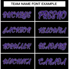 Black Purple-White Raglan Varsity Full-Snap Letterman Jacket 3