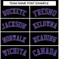 Black Purple-White Raglan Varsity Full-Snap Letterman Jacket 3