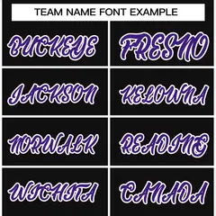 Black Purple-White Raglan Varsity Full-Snap Letterman Jacket 3