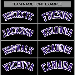 Black Purple-White Raglan Varsity Full-Snap Letterman Jacket 5