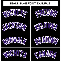 Black Purple-White Raglan Varsity Full-Snap Letterman Jacket 5