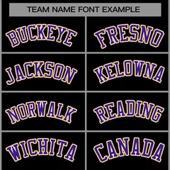 Black Purple-White Raglan Varsity Full-Snap Letterman Jacket 5