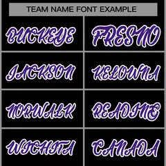 Black Purple-White Raglan Varsity Full-Snap Letterman Jacket 5