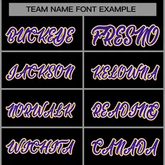 Black Purple-White Raglan Varsity Full-Snap Letterman Jacket 5