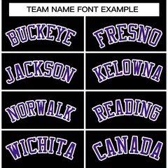 Black Purple-White Raglan Varsity Full-Snap Letterman Jacket 5