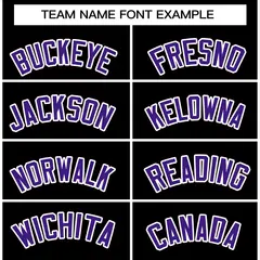 Black Purple-White Raglan Varsity Full-Snap Letterman Jacket 5