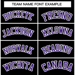 Black Purple-White Raglan Varsity Full-Snap Letterman Jacket 5