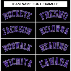 Black Purple-White Raglan Varsity Full-Snap Letterman Jacket 5