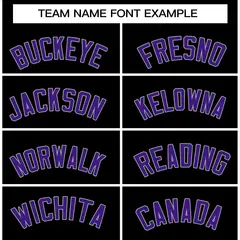 Black Purple-White Raglan Varsity Full-Snap Letterman Jacket 5
