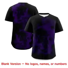 Black Purple White Skeleton Graffiti Baseball Jersey 8