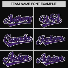 Black Purple White Star Series Lace-Up Neck Hockey Jersey 3