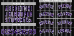 Black Purple-White Stripe Authentic Fashion Baseball Jersey 3
