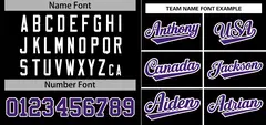 Black Purple-White Stripe Raglan Baseball Jersey 3