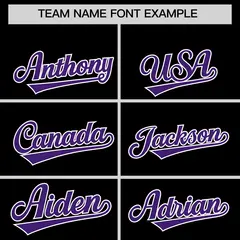 Black Purple-White Stripe Raglan Varsity Full-Zip Letterman Bomber Jacket 3