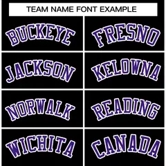 Black Purple-White Varsity Full-Snap Letterman Jacket 3
