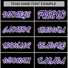 Black Purple-White Varsity Full-Snap Letterman Jacket 5