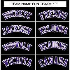 Black Purple-White Varsity Full-Snap Letterman Jacket 5