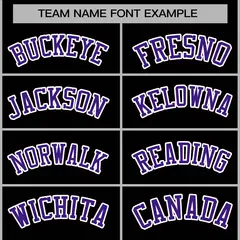 Black Purple-White Varsity Full-Snap Letterman Jacket 5