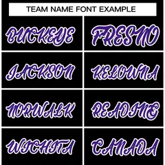 Black Purple-White Varsity Full-Snap Letterman Jacket 5