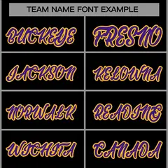 Black Purple-Yellow Raglan Sleeves Varsity Full-Snap Letterman Jacket 5