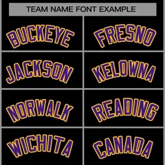 Black Purple-Yellow Raglan Sleeves Varsity Full-Snap Letterman Jacket 5
