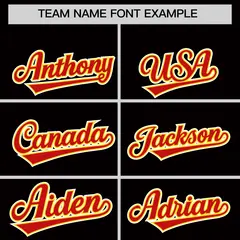 Black Red and Gold Split Raglan Baseball Hoodie Jersey 3