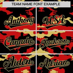 Black Red and Old Gold Camo Sleeveless Baseball Jersey 3