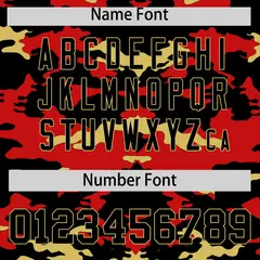 Black Red and Old Gold Camo Sleeveless Baseball Jersey 4
