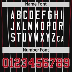 Black Red and White Bi-Color Striped Baseball Jersey 4