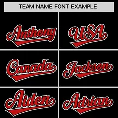 Black Red and White Raglan Sleeves Authentic Baseball Jersey 3