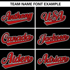 Black Red Authentic Full-Button Baseball Jersey 3