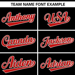 Black Red Authentic Full-Button Baseball Jersey 3