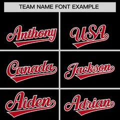Black Red Baseball Jersey Pants Hat Uniform Package 3