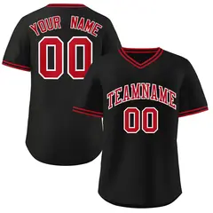 Black Red-Black Authentic Classic Pullover Baseball Jersey