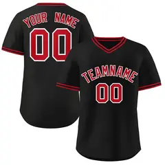 Black Red-Black Classic Authentic Pullover Baseball Jersey